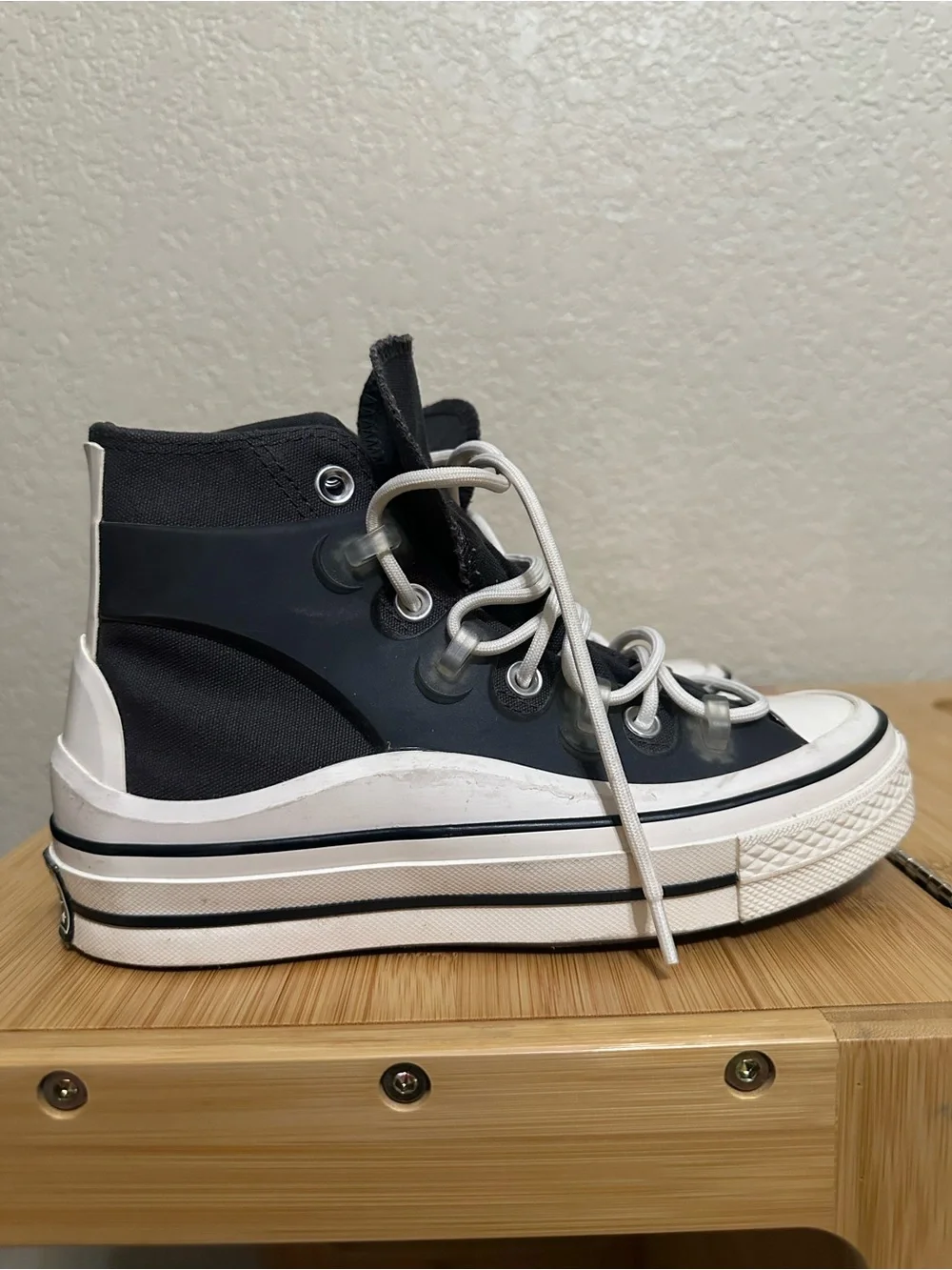 Converse Black & White Platform Chuck Taylor High Top Sneakers